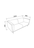 Marque Amazon - Movian Ola - Canapé 3 places, 88 x 200 x 79 cm (longueur x largeur x hauteur), Bleu poudreux