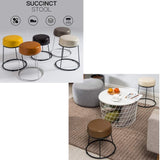 WXF Petit Tabouret Fer Art, Salon De Ménage Chambre Cuir Tabouret en Métal Tabouret Canapé Triangular Support Adulte Banc Tabouret Maquillage (Color : Brown)
