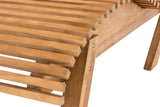 CLP Bain De Soleil Elbe Carré en Bois De Teak Massif I Chaise Longue Ergonomique en Bois pour L'Extérieur 80 cm, Teck