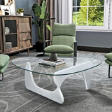 OM-PDD Table Basse Design Salon, Table Basse Transparente Salon, Table Basse Verre Trempé Design Moderne, Table Basse Industrielle, 50x37.5x16in