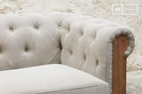 pib Grand Canapé Chesterfield Montaigu Gris - Bois Massif, Haute résistance | Un Magnifique canapé Chesterfield en Toile de Jute à la Structure apparente - Beige (L218 x H72 x P82 cm)