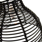 Abat-jour suspension Vintage noir en rotin, osier de style panier traditionnel par Happy Homewares
