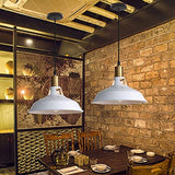 TOKIUS Suspension Lustre Industrielle Vintage Luminaire Plafonnier E27 Salon Abat-jour Plafond en Métal Rétro Style Nordique Design Câble Réglable (Blanc, 1pcs)