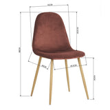 Yata Home Lot de 4 Chaises 44x44x87cm Rose Anthracite Tendance Scandinave Velours Pied Métal Look Bois Salle à Manger Salon Bureau Chambre