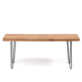 Banc de Table Design décoratif en Bois recyclé avec Armature en métal 50 x 120 cm