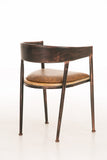 CLP Chaise de Bar Design Industriel Belvedere I Tabouret de Bar Style Industriel Assise Rembourrée Accoudoirs et Dossier I Chaise de Bistro Pieds en Bois I Couleur: Bronze
