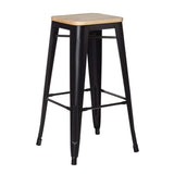 SKLUM Tabouret Haut LIX Vintage Bois Noir - (Plus de Couleurs)