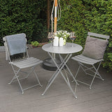 Vanage - Table Bistro avec chaises - Table et chaises pliantes - Salon de jardin 3 pièces - Parfait pour Balcon, Terasse et Jardin - Design intemporel et Couleur actuelle