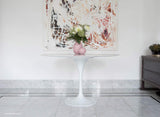 Little Tulip Shop Table Tulipe Circulaire en marbre Carrara Blanc 120 cm