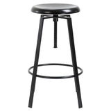 IDIMEX Lot de 2 tabourets de Bar BATILDA Chaise Haute pour Cuisine ou comptoir avec Assise réglable en Hauteur Style bistrot Design Retro Industriel, en métal laqué Noir