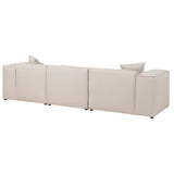 Beliani Canapé d'angle en Tissu Beige DOLVA