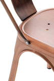 CLP Chaise Empilable en métal Belgrad - Chaise avec Dossier Haut Pieds avec Patins de Protection - Hauteur Assise 46 cm - Chaise de Cuisine Cuivre