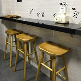 DJ Tabouret de Bar Chaise de Salle à Manger en Bois composée de 2 pièces, siège Ergonomique avec Tapis antidérapant pour Repose-Pieds - Balcon du comptoir du café, Couleur Bois (39 * 40 * 75cm)