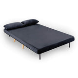 DecoInParis Banquette Convertible 2 Places en Velours Tonka (Gris)