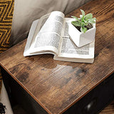 SONGMICS Commode en Tissu, Console Large 6 tiroirs, Meuble de Rangement vêtements, Style Industriel, Cadre en métal, Surface boisée, pour Chambre, Couloir, Marron Rustique et Noir LVT23HV1