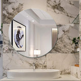 Miroir mural Miroir de Salle de Bains Rond, sans Cadre, Miroir de Maquillage de Miroir de Maquillage de Style européen pour la Maison, Miroir de Maquillage (50cm / 60cm / 70cm / 80cm)