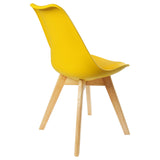 WOLTU 2 Chaises de Salle à Manger Cuisine/Salon chaises,Design en Similicuir et Bois Massif,Jaune BH29gb-2