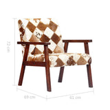 Festnight Fauteuil de Salon Fauteuil Relax Blanc et Marron Cuir Véritable de Chèvre