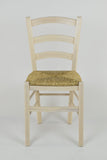 Tommychairs Chaise du Design - Set de 2 chaises Venice pour la Cuisine et la Salle à Manger, avec Structure en Bois, Coleur Aniline Blanche et Assise en Paille