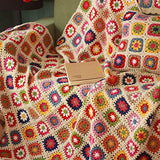 MIGUOR Couverture en crochet faite à la main style campagnard avec tapisserie pour climatisation 149,9 x 99,8 cm
