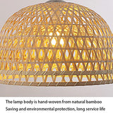 YAZAHOH Suspension en Bambou Tissé Suspension Naturelle Simple Tissée À La Main Lampe Suspendue De Ferme Créative Lustre en Rotin pour Salle À Manger Chambre