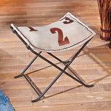 Paris Prix - Tabouret Pliant Vintage Cuir Samus 47cm Blanc