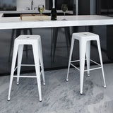 vidaXL 2 Tabourets de Bar Hauts Blanc Chaise de Bar Haute Tabourets Bar Mobilier de Bar