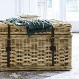 Loberon Malle Finette - Bois d'acajou, Rotin, Cuir de Buffle - H/L/P env. 50/95/45 cm - Marron