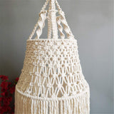 Macramé Corde Coton en Tissu Abat-Jour Plafond, Moderne Macramé Lampe Lustre LumièRe Confortable, BOHO-Chic TisséS à La Main Maison Décor Suspendu, Lampes D'éClairage pour Enfants,W11.8''xH23.6''