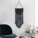 SADA72 Décoration Murale en macramé Faite à la Main pour Chambre à Coucher ou Salon, Noir, Taille Unique