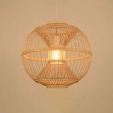 RENYAFEI Style Pastoral Rotin Lustre Osier Rotin Suspension Sphérique Lampe en Osier Naturel pour Chambre Balcon Salon De Thé E27 (sans Source De Lumière) 40 * 42Cm