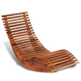 Fesjoy Chaise Longue à Bascule Bois d'acacia Bain de Soleil Inclinable Chaise de Jardin Inclinable Jardin terrasse Piscine Sauna lit de Bronzage Chaise de Plage