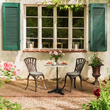 blumfeldt Patras - Table bistrot Ronde en marbre, Plateau de Table en marbre véritable Poli, Support trépied en Fonte, Style Art Nouveau avec Pied de Support en Fonte décoré et Plateau de Table