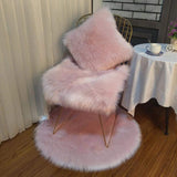 SXYHKJ Housse de Coussin de Canapé en Fausse Fourrure Deluxe Décoratif Maison Chambre Lit Super Doux Peluche Mongolie Taie d'oreiller 45X45cm (Rose, 45x45cm)