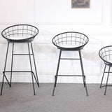 QTQZDD Barres Noires de Bar comptoir Haut Repose-Pieds Cuisine Cuisine dinant Les Jambes en métal de Chaise et Le siège de Lin, Max.150kg