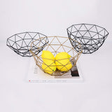 ZSJZHP Métal Bowl Fruits légumes Fil paniers en métal Bol géométrique Cuisine Rangement de Bureau Comptoir du Cabinet Stockage Pantry Organisation Oeufs Pain Holder,Gold-S