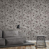 Papier peint perroquet noir & blanc 372105 | Papier peint noir et blanc 37210-5 | Papier peint jungle intissé vinyle | Papier peint salon & chambre