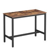 VASAGLE Table Haute de Bar Vintage, Table Polyvalente avec Armature en Fer, pour Boissons, Cocktails, Bar, Brasserie, Restaurant, Salon, Cuisine, Stable, Aspect Texture du Bois LBT91X