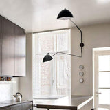AKBOY Bras Long Applique Murale Vintage Industrielle Spots Muraux avec Interrupteur Tête Réglable Rotatif E27*2 Lampe Murale Intérieur Eclairage Mural Métal Éclairage De Chambre À Coucher,180 * 118cm