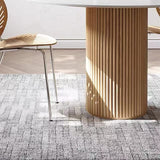 Table de salle à manger ronde en pin massif, table de cuisine moderne en marbre blanc, table de salle à manger en bois naturel, meuble de restaurant – 120 x 120 x 75 cm (L x l x H)