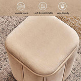 KAYEF Petit Pouf avec Rangement, Pouf de Rangement en Velours Repose-Pieds, Mignon Repose-Pieds canapé Tabouret Cube Pouf pour Salon Chambre entrée-Orange 32x32x37cm(13x13x15inch)