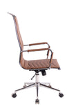 CLP Chaise De Bureau Batley avec roulettes en Similicuir Ou Cuir I Fauteuil Bureau Réglable avec Accoudoirs I Fauteuil De Direction Ergonomique, Couleur:Brun Clair, matière:Similicuir