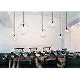 MZStech Billes en Verre Luminaire Suspension Boule verre Lustre Pendentif Lampe (20cm)