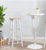 WOLTU BH130hei-2 Lot de 2 Tabourets de Bars Bistrot Structure en Acier Stable et Durable Surface d'assise en MDF, Chêne Clair
