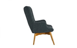 BHDesign Sylvia - Fauteuil Moderne scandinave - Velours - Coloris Gris foncé