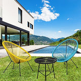 Autrefois Fauteuil Oeuf 4 Pieds Bleu pétrole