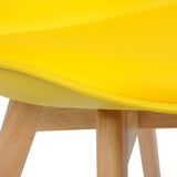 WOLTU 2 Chaises de Salle à Manger Cuisine/Salon chaises,Design en Similicuir et Bois Massif,Jaune BH29gb-2
