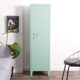 FURNITURE-R France Armoire vestiaire métallique à casiers verrouillables en métal, Porte avec Fermeture à clé, 3 Compartiments intérieurs, Dimensions 138 x 38,5 x 38,5 cm, Vert