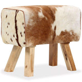 Tidyard Tabouret de Bar | Tabouret de Salon en Cuir Véritable de Chèvre 60 x 30 x 50 cm