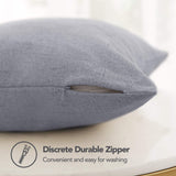 Deconovo Lot 4 Housse de Coussin Canapé Decoration Maison Doux Effet Lin Gris 45x45cm